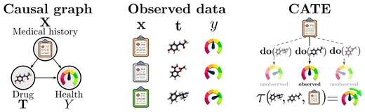 Estimating CATE when the treatment is a structured object such as a molecular graph